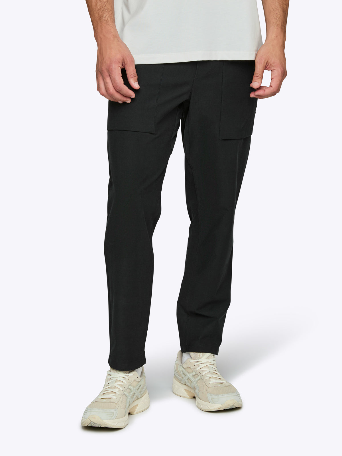 Men's Pull-On Cropped Trousers – Soft Stretch Fabric, Easy Elasticated Waist, Classic Fit | Black – view 1
