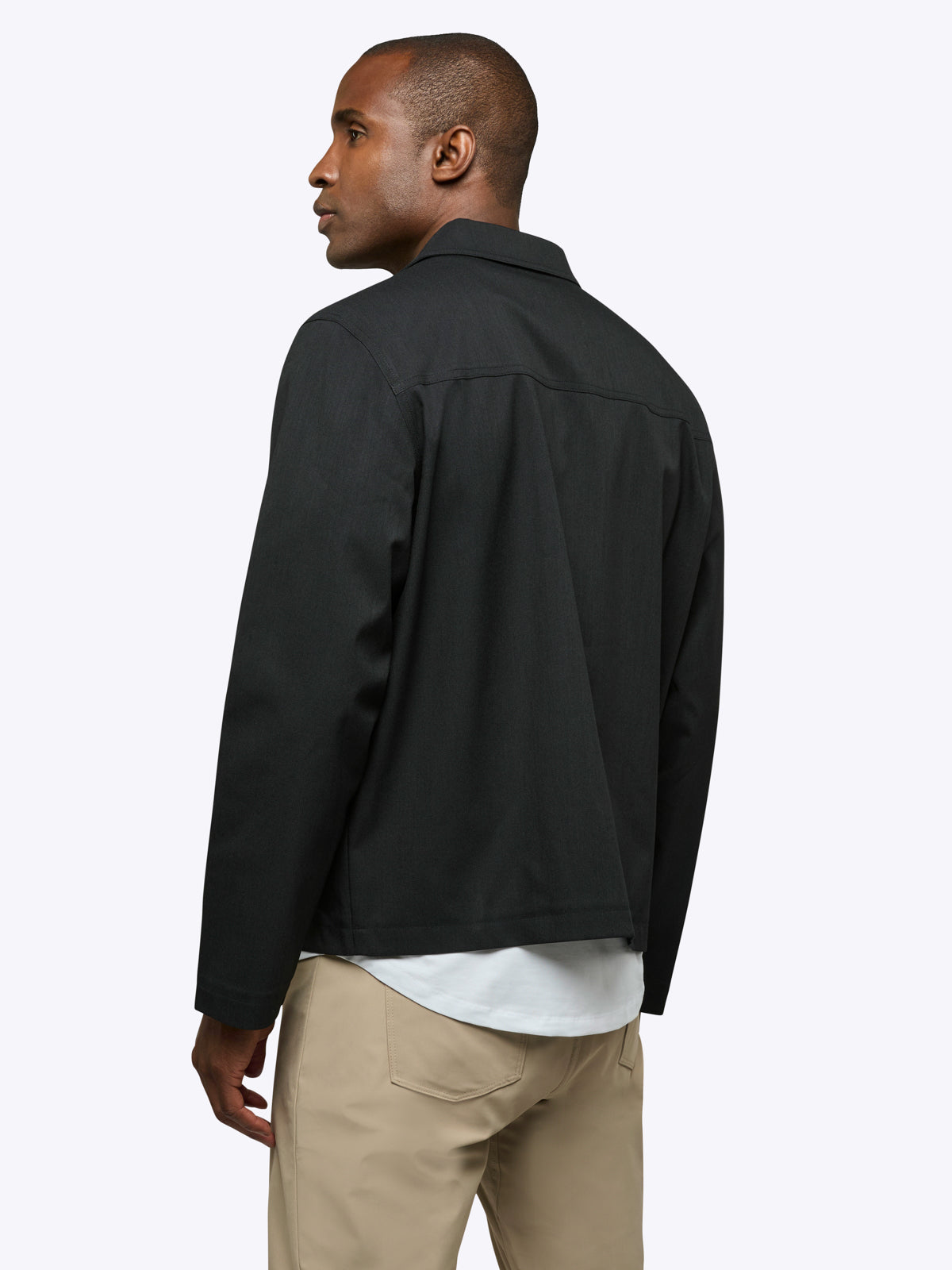 Men's Collared Classic-Fit Jacket in Black – view 4