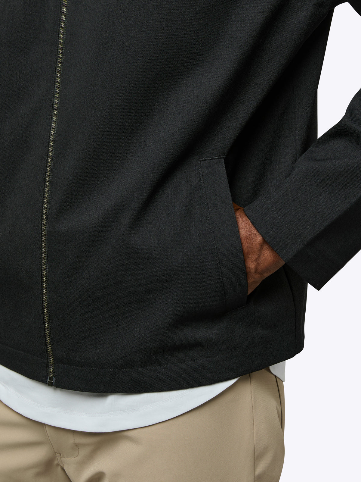 Men's Collared Classic-Fit Jacket in Black – view 6