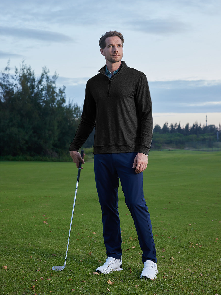 Men's Melange Quarter Zip Pullover – view 11