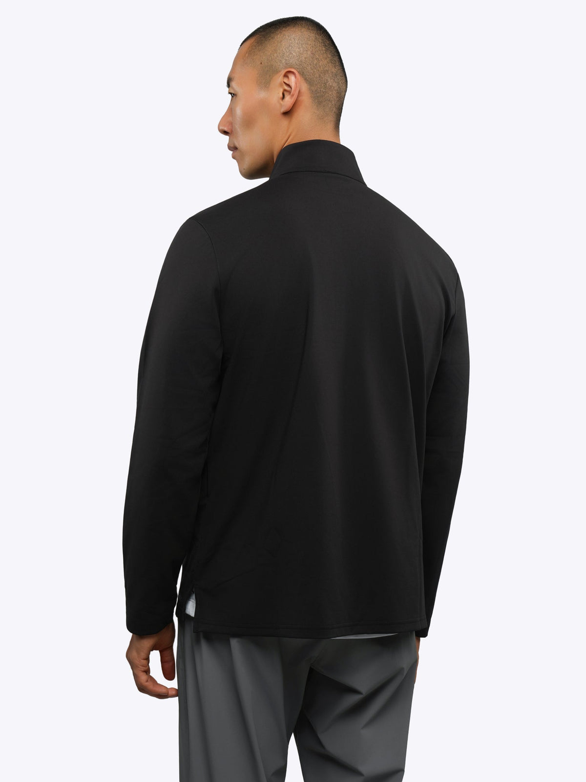 Men's Performance Fleece Quarter Zip Pullover in Black – view 3
