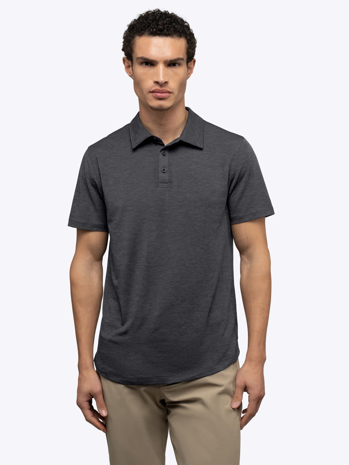 Men's Stretch Performance Polo Shirt in Black – view 2