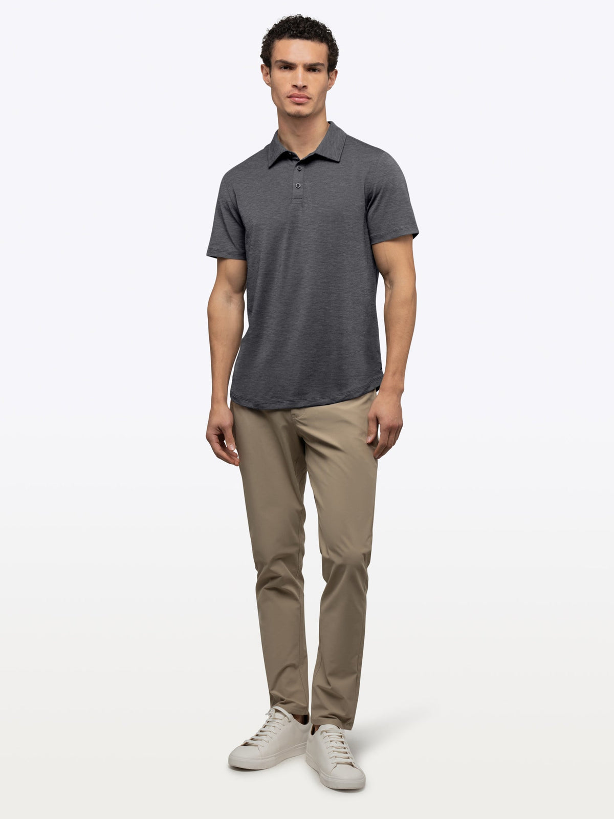 Men's Stretch Performance Polo Shirt in Black – view 4