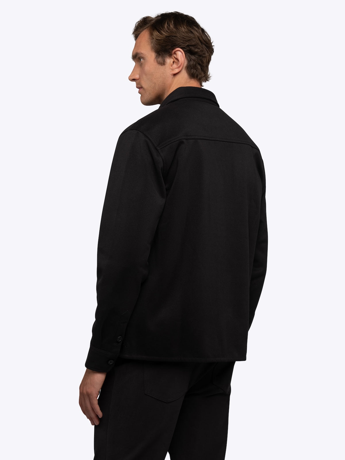 Men's Heavyweight Stretch Overshirt in Black – view 4
