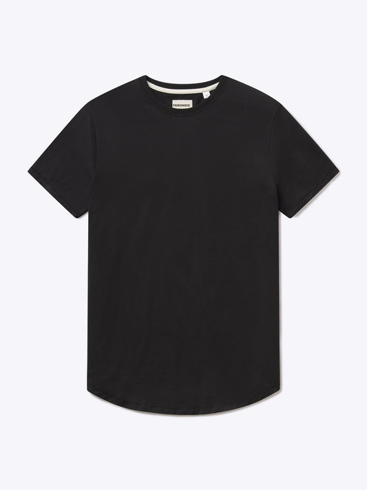 Men's Pima Cotton Lightweight Crew Neck T-Shirt in Black – view 1