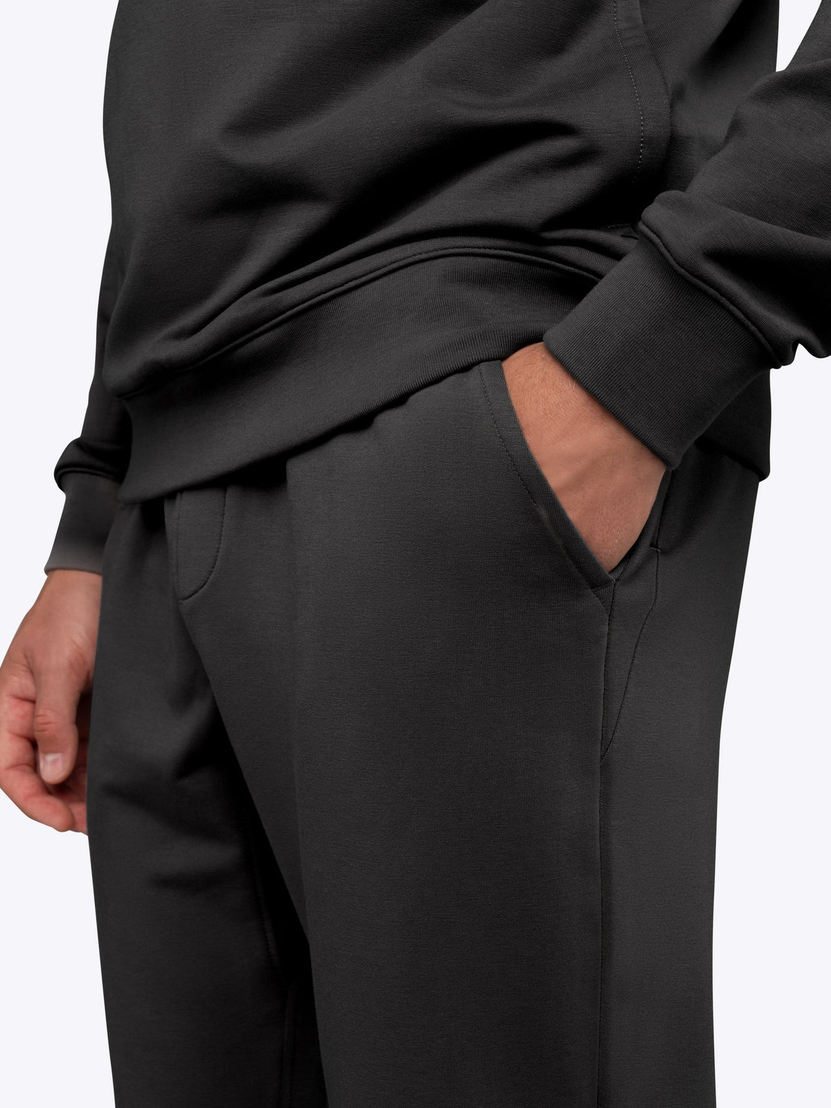 Men's French Terry Straight-Leg Sweatpants in Black – view 4