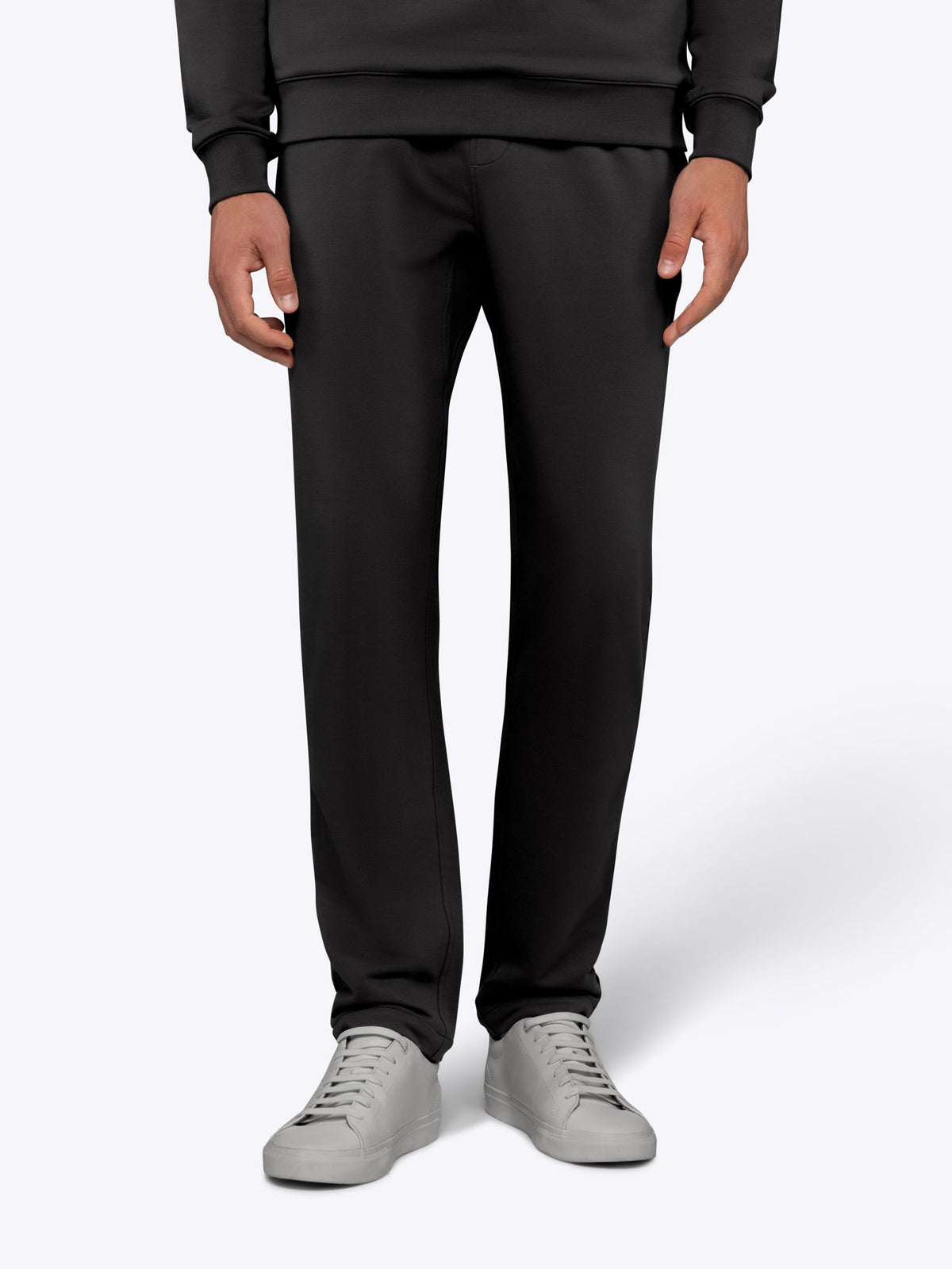 Men's French Terry Straight-Leg Sweatpants in Black – view 1