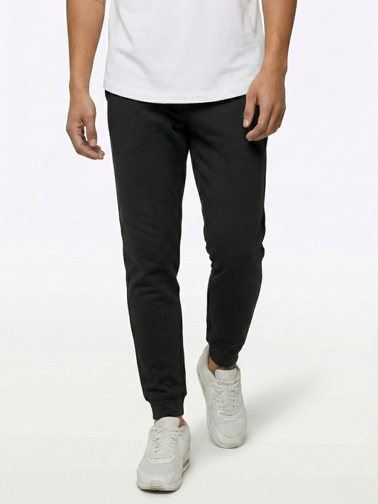 Men's Slim Fit French Terry Joggers in Black – view 1