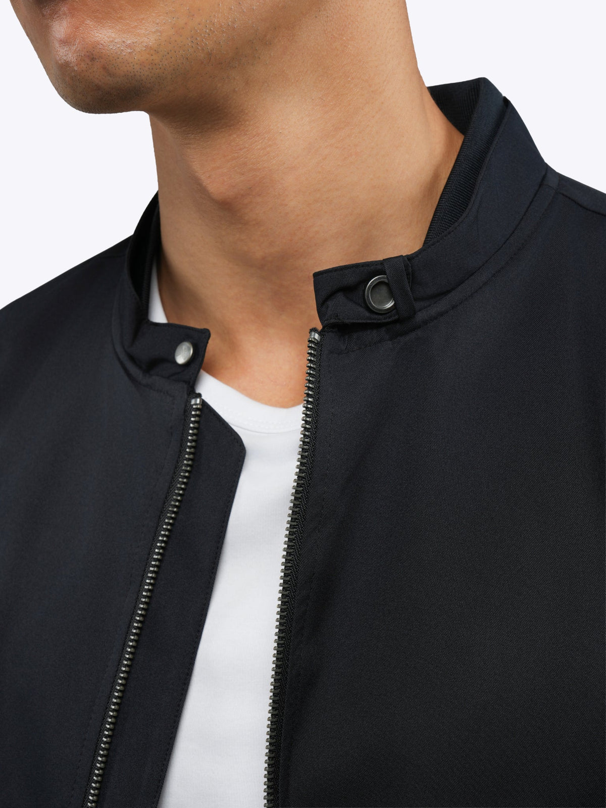 Men's Tailored Fit Bomber Jacket in Black – view 5