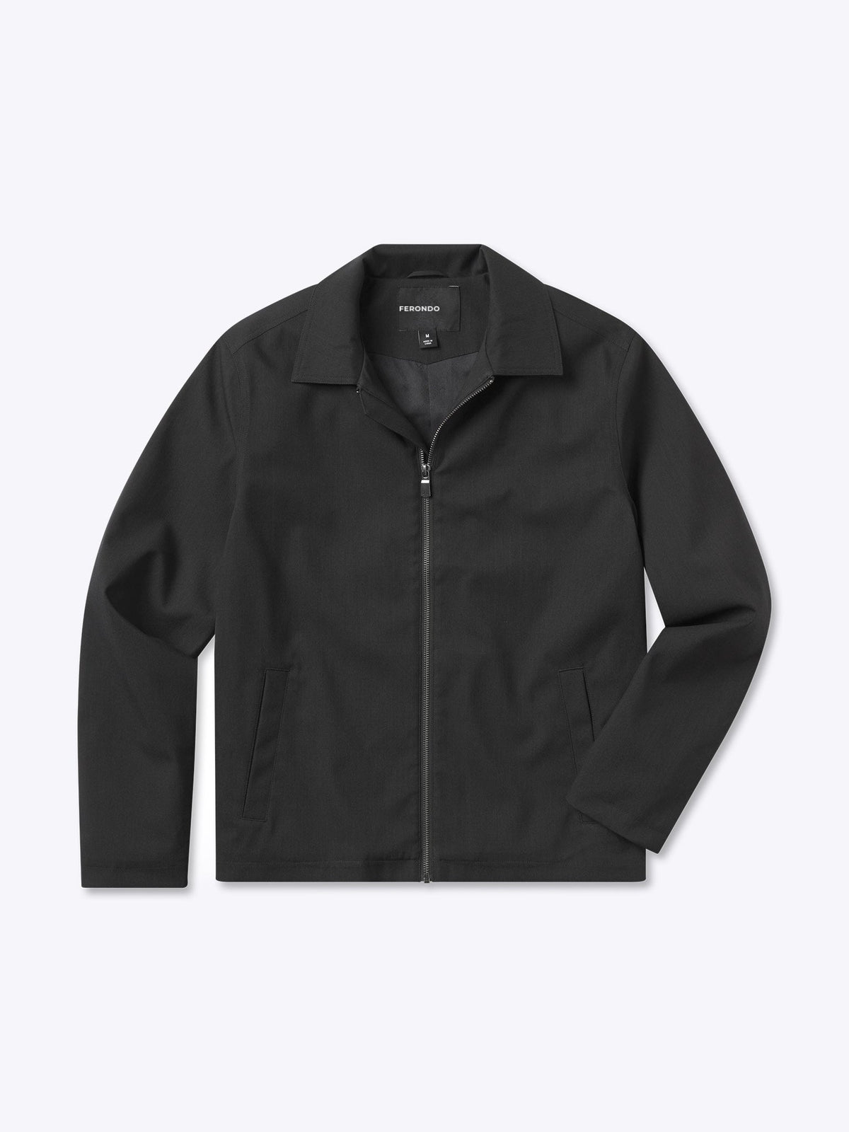 Men's Collared Classic-Fit Jacket in Black – view 1