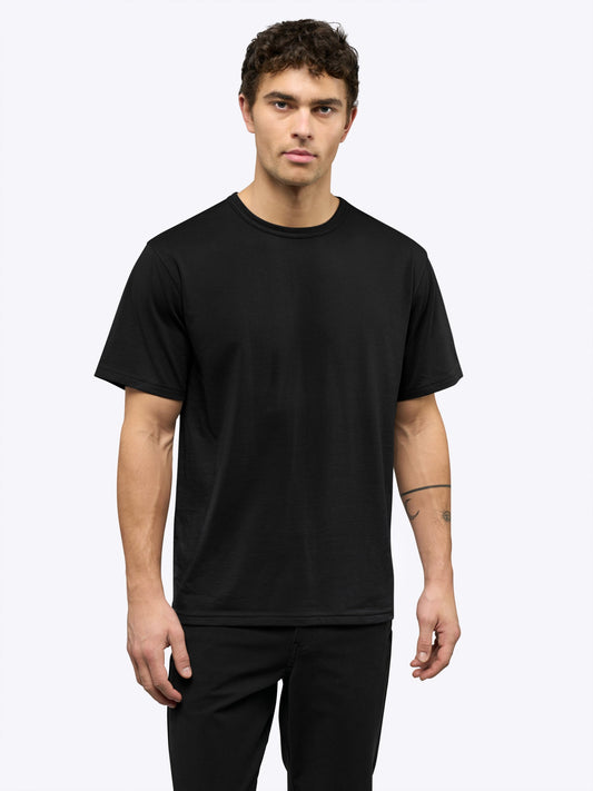Men's Heavyweight Cotton Oversized T-Shirt – Relaxed Fit, Structured Drape, Soft Hand Feel | Black
