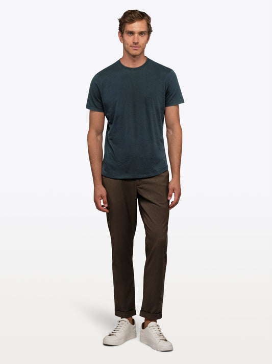Men's Pima Cotton Lightweight Crew Neck T-Shirt in Obsidian – view 2