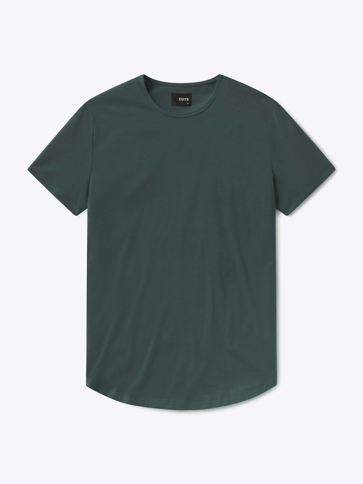 Men's Curved Hem Crew Neck T-Shirt in Bonsai – view 1