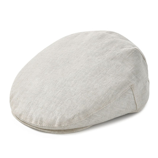 Barklay Men's Plain Linen Flat Cap – 100% Linen, Clean Plain Design, Three Sizes from 58 to 62 cm