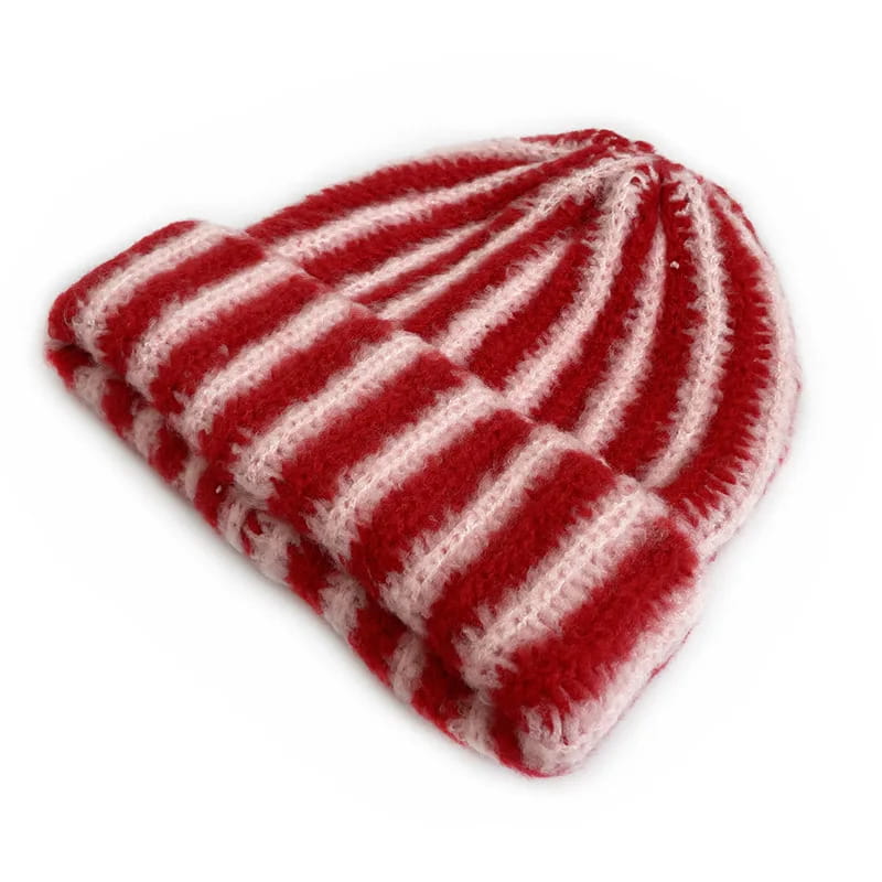 Men's Feather Yarn Striped Beanie – view 6