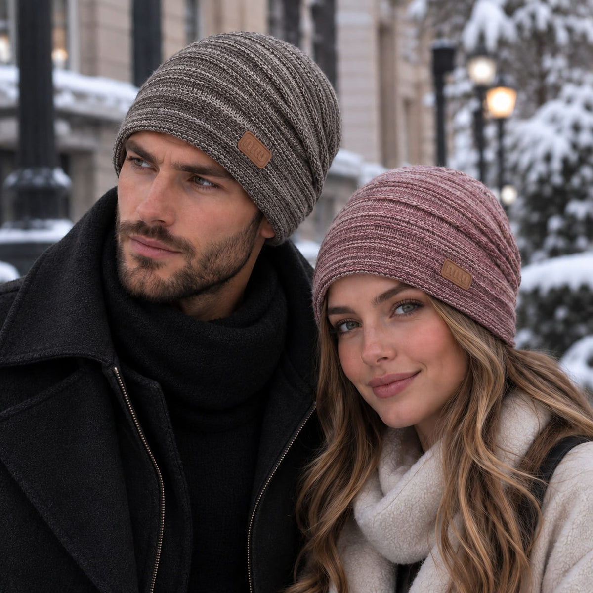 Men's Striped Slouchy Knit Beanie – view 2