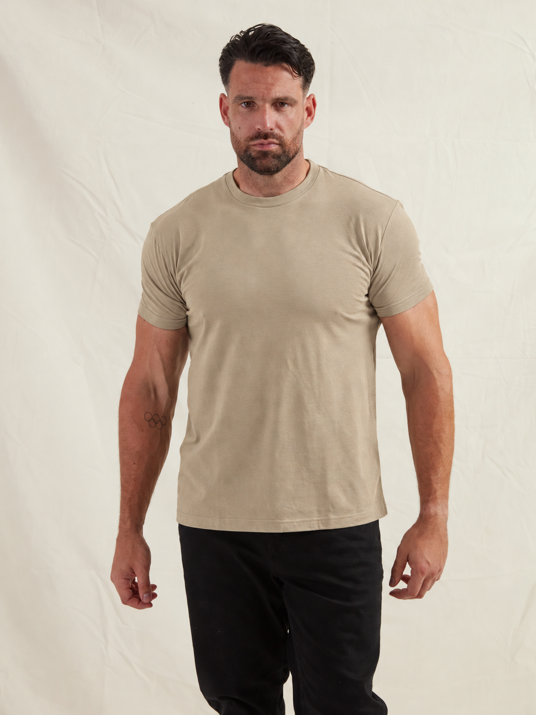 Men's Cotton Blend Jersey Crew Neck T-Shirt in Eucalyptus – view 6