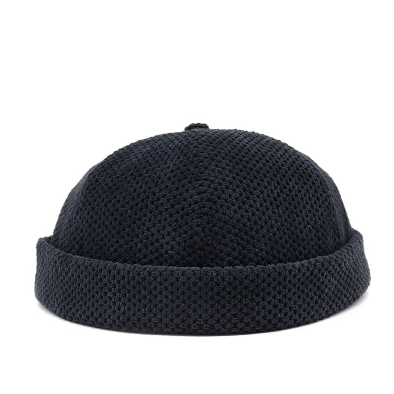 Bering Men's Knitted Cotton Docker Cap – Sailor-Style Brimless Shape, Close Fit, Adjustable Size – Black – view 1