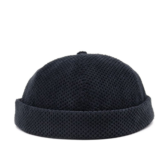 Bering Men's Knitted Cotton Docker Cap – Sailor-Style Brimless Shape, Close Fit, Adjustable Size