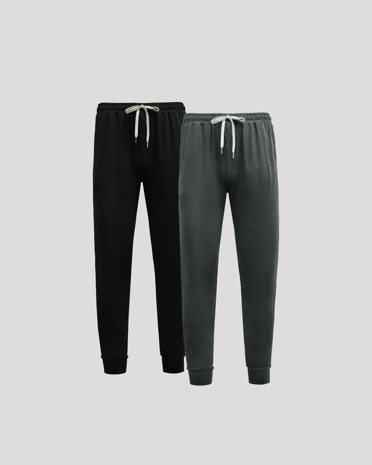 Men's Tall Active Joggers 2-Pack – Longer Inseam, 4-Way Stretch, Slim Cut | Black & Charcoal Grey