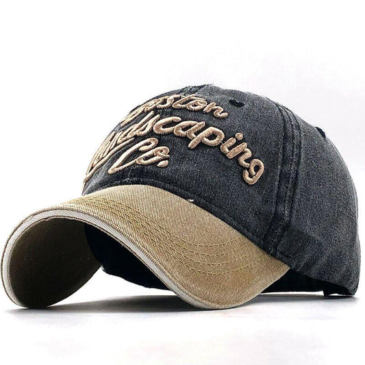 Boston Landscaping Co. Men's Cotton Baseball Cap – Embroidered Front, 100% Cotton, Adjustable 54–60 cm Fit