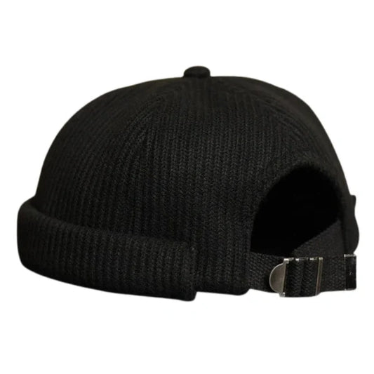 Bristol Men's Knitted Winter Docker Cap – Organic Cotton and Acrylic, Brimless Shape, Adjustable Fit