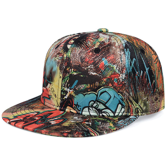 Brooklyn Graffiti Men's Cotton Snapback Baseball Cap – 100% Cotton, Graffiti Pattern, Adjustable 55–61 cm Fit