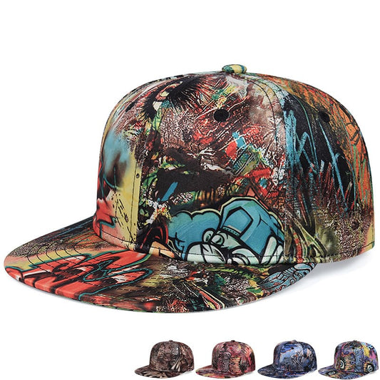 Brooklyn Graffiti Men's Cotton Snapback Baseball Cap – 100% Cotton, Graffiti Pattern, Adjustable 55–61 cm Fit