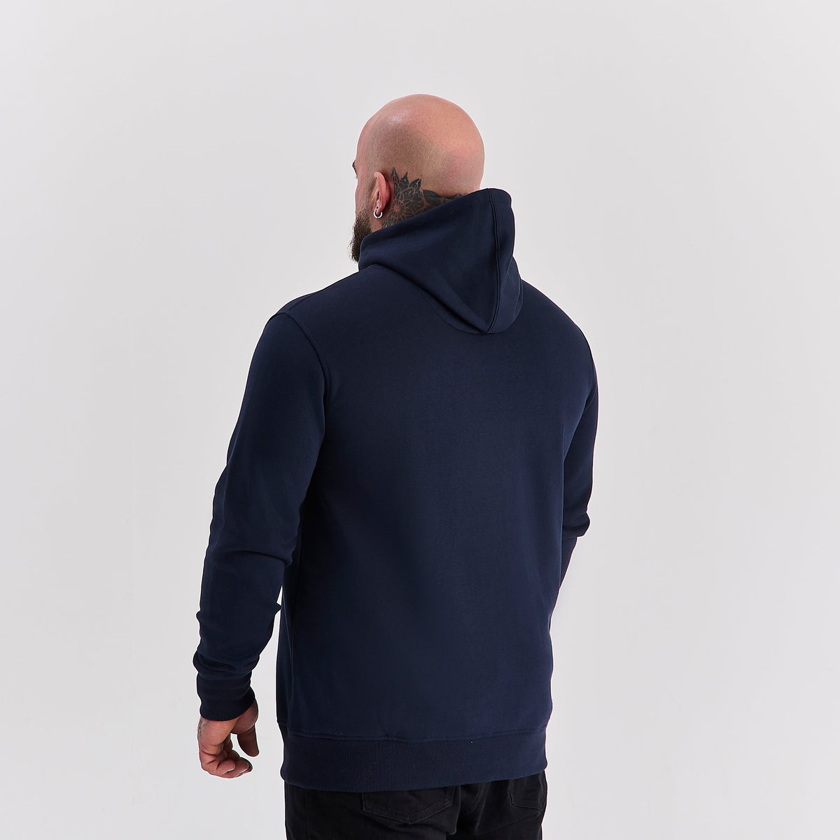 Men's Heavyweight Cotton Blend Hoodie & Joggers Set in Navy – view 3