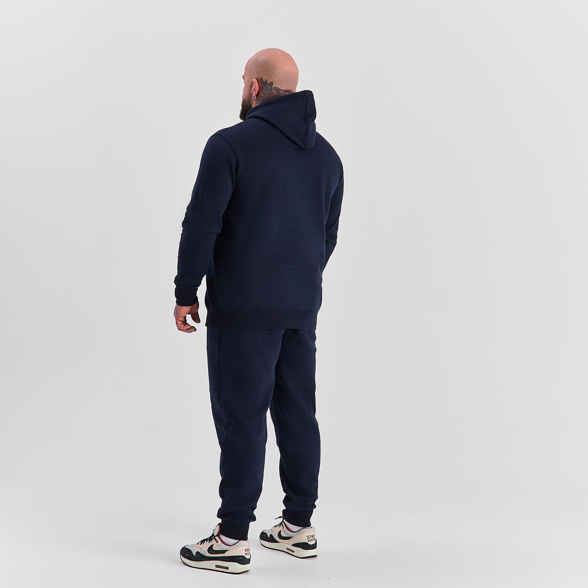 Men's Heavyweight Cotton Blend Hoodie & Joggers Set in Navy – view 5