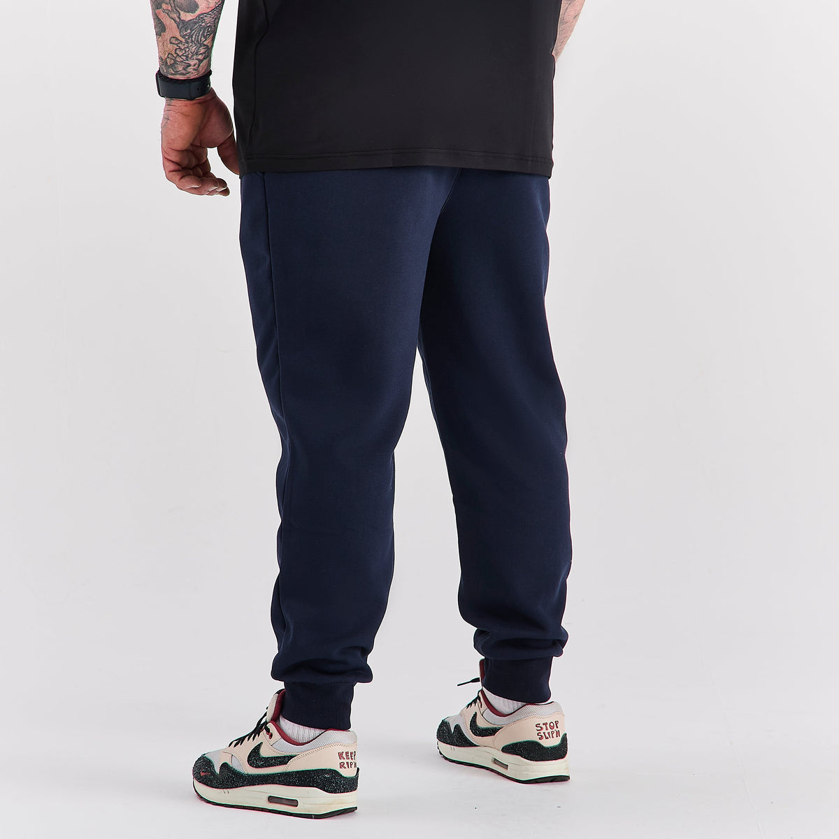 Men's Heavyweight Cotton Blend Hoodie & Joggers Set in Navy – view 7