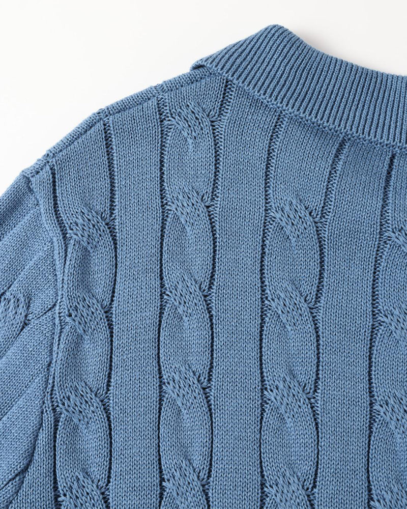 Florence Men's Cotton Cable Knit Polo – view 10