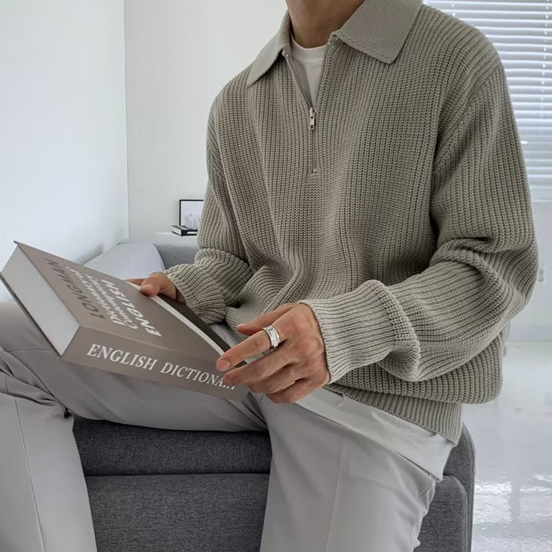 Men's Cotton Half-Zip Collared Jumper – view 4