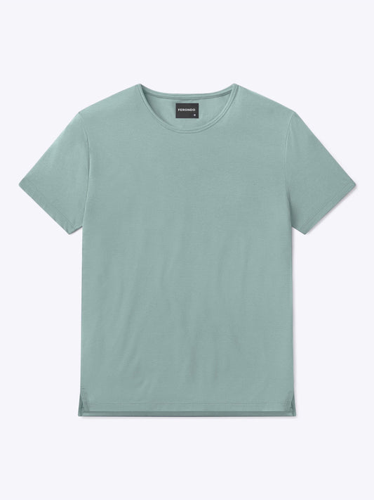 Men's Split Hem Crew Neck T-Shirt – Soft Wrinkle-Resistant Fabric, Tailored Fit Everyday Tee | Stormy Sea