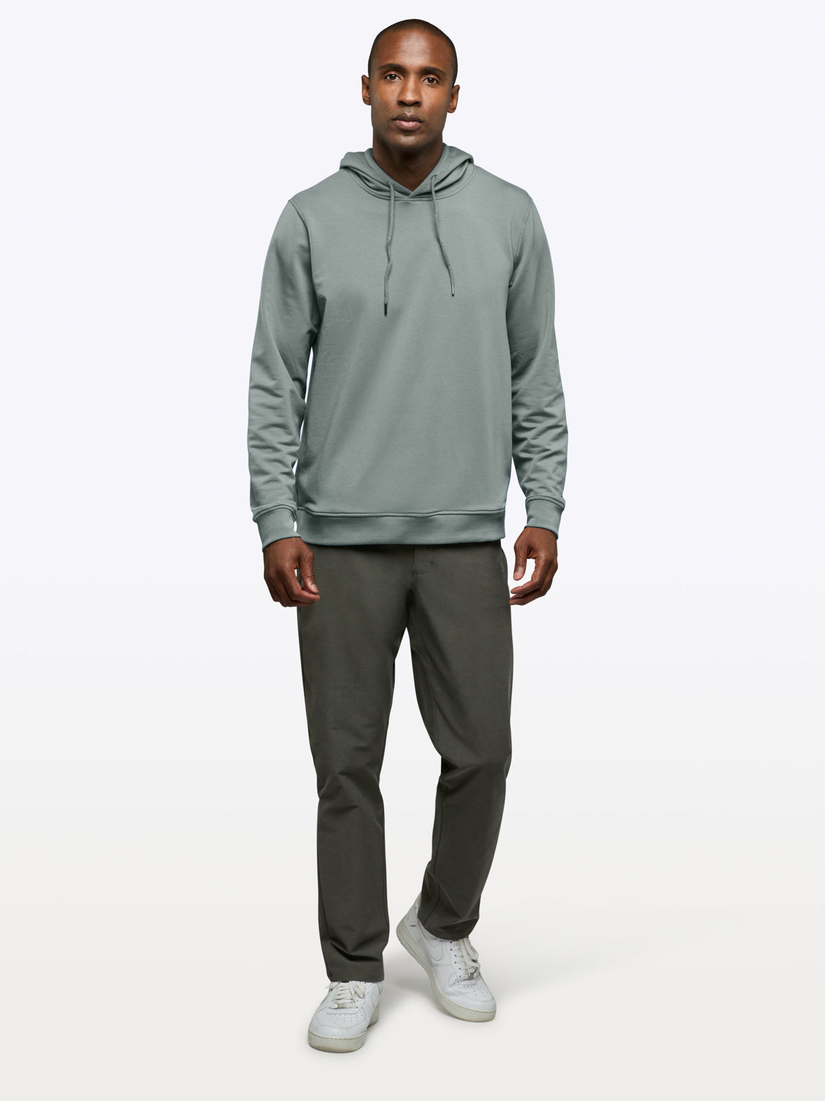 Men's French Terry Pullover Hoodie in Slate Grey – view 4