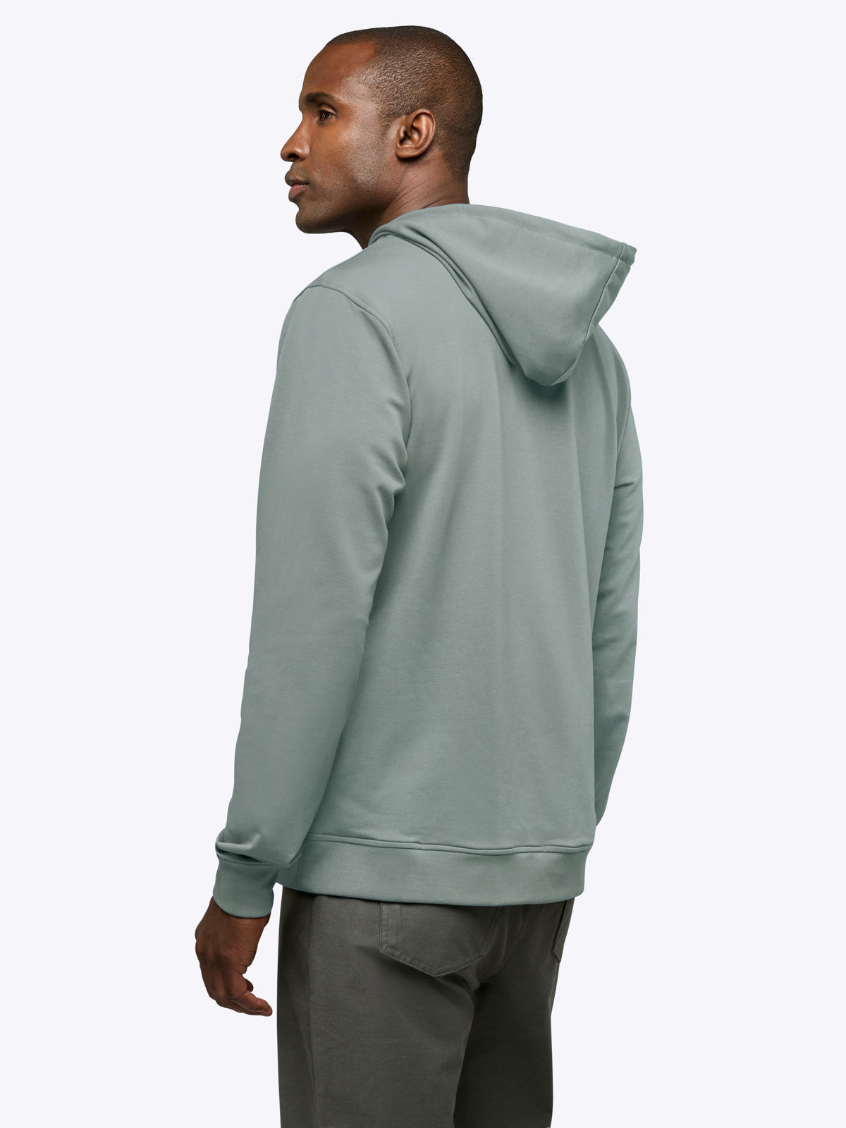 Men's French Terry Pullover Hoodie in Slate Grey – view 3