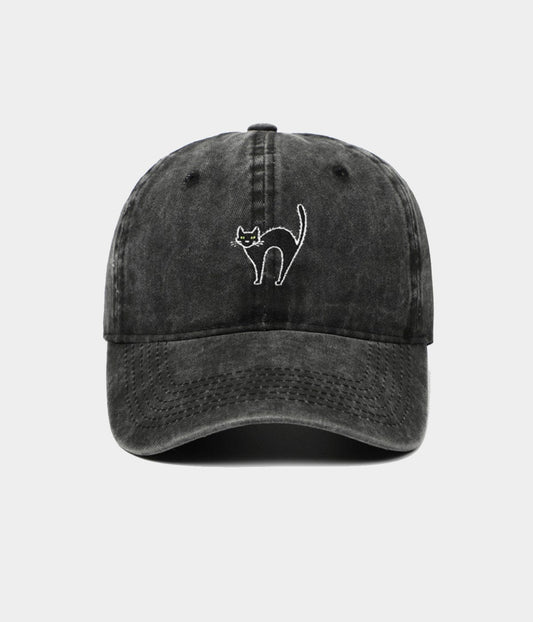 Cat Men's Embroidered Washed Cotton Baseball Cap – view 1