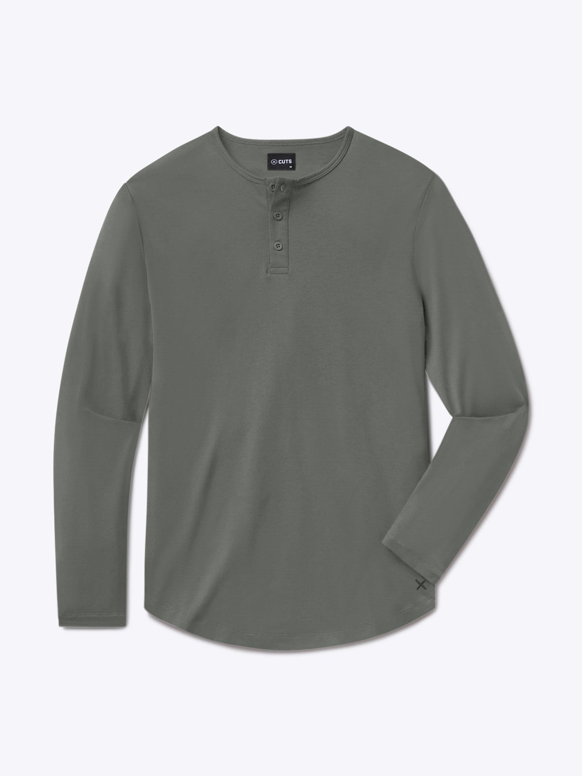 Men's Long Sleeve Henley T-Shirt in Castor Grey – view 1