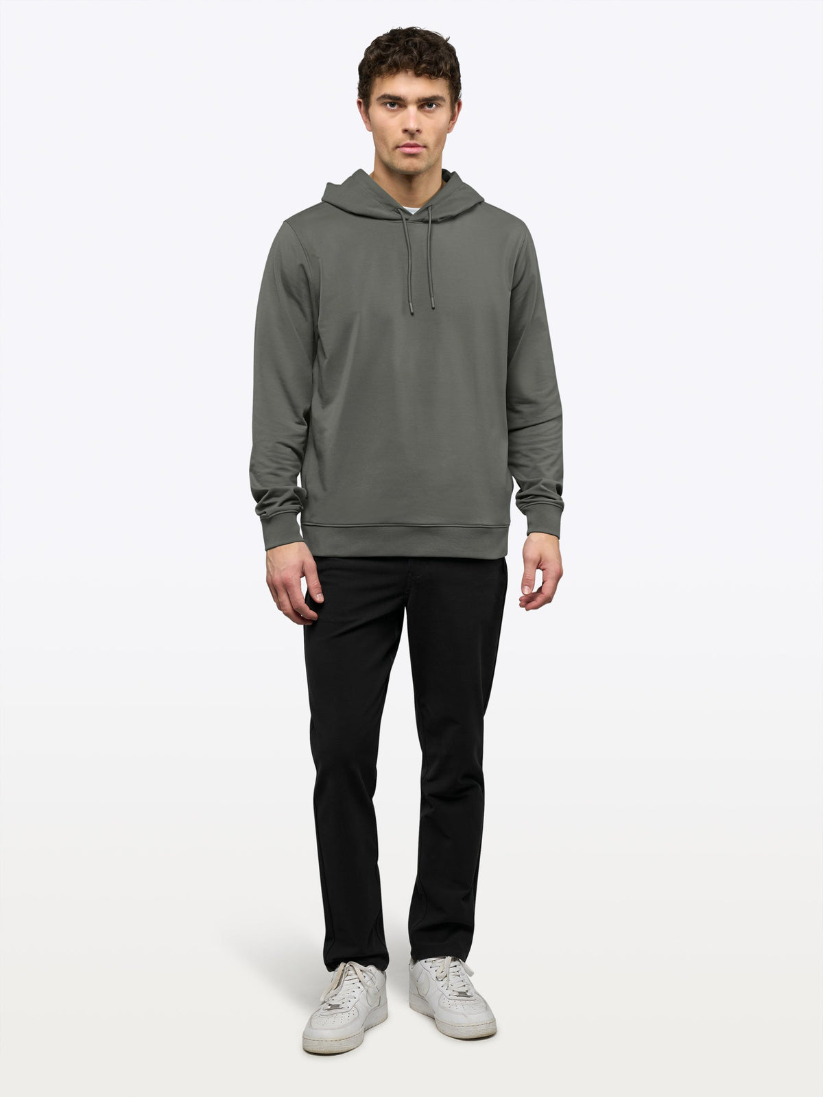 Men's French Terry Pullover Hoodie in Castor Grey – view 4