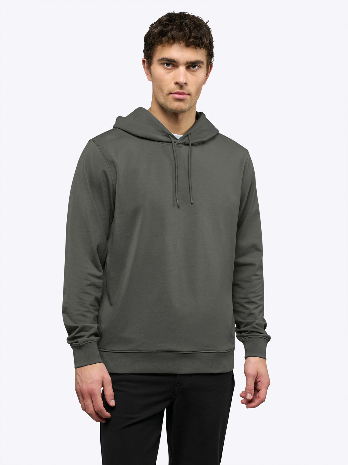 Men's French Terry Pullover Hoodie in Castor Grey – view 2