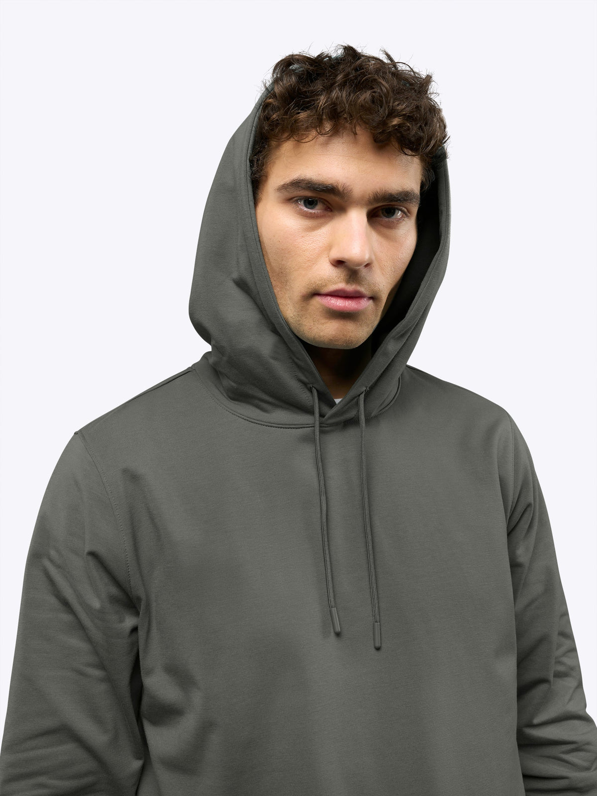 Men's French Terry Pullover Hoodie in Castor Grey – view 5