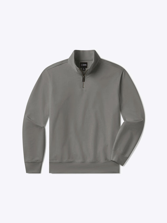 Men's French Terry Quarter Zip Sweatshirt in Charcoal – view 1