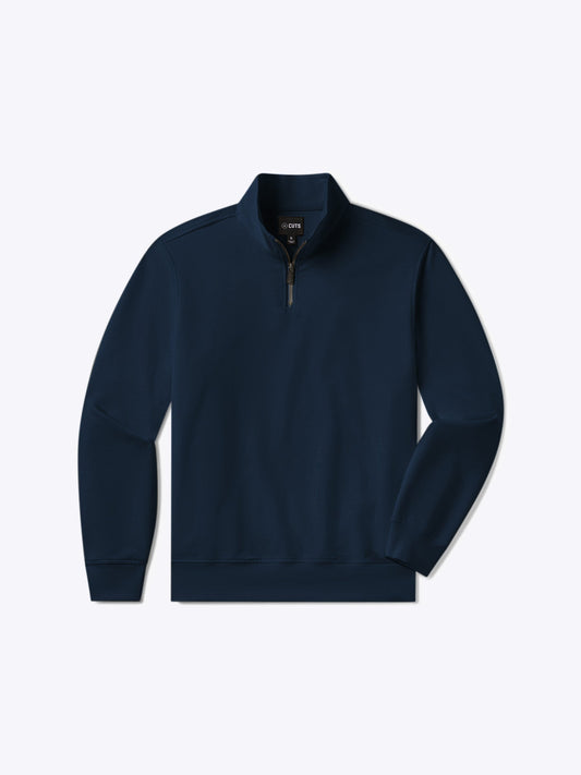 Men's French Terry Quarter Zip Sweatshirt in Pacific Blue – view 1