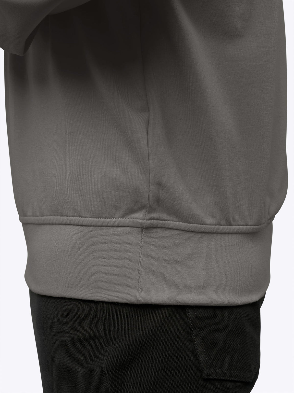 Men's French Terry Quarter Zip Sweatshirt in Charcoal – view 6