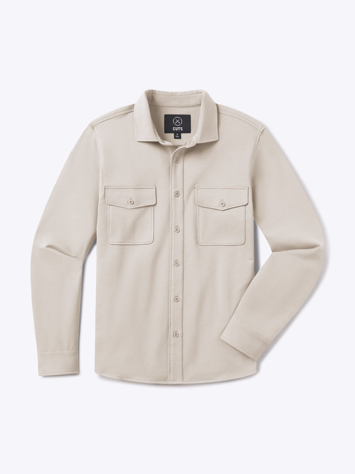 Men's French Terry Button-Up Overshirt in Clay – view 1