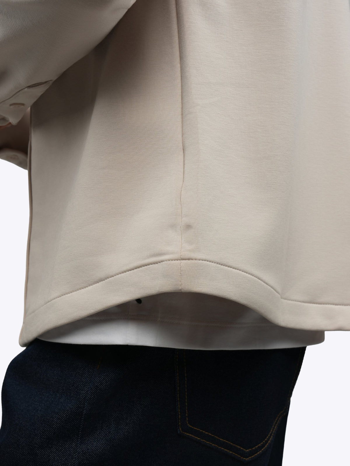 Men's French Terry Button-Up Overshirt in Clay – view 5