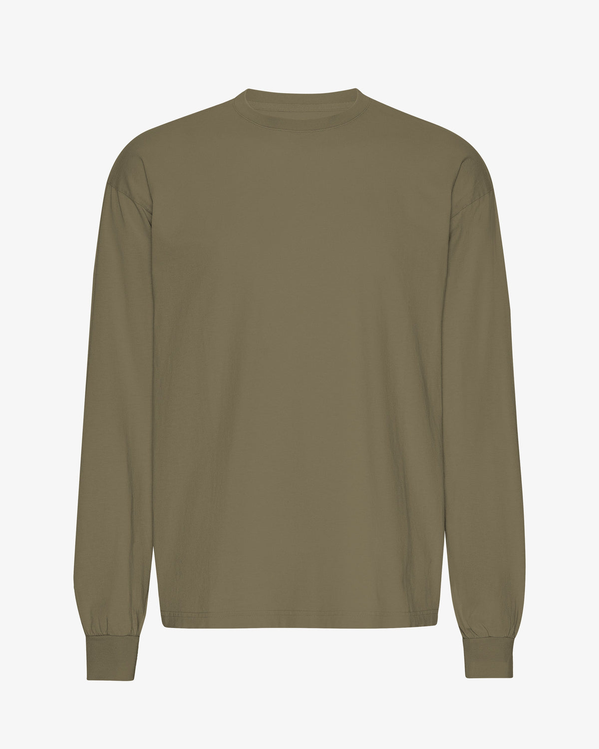Men's Organic Cotton Oversized Long Sleeve T-Shirt in Dusty Olive – view 1