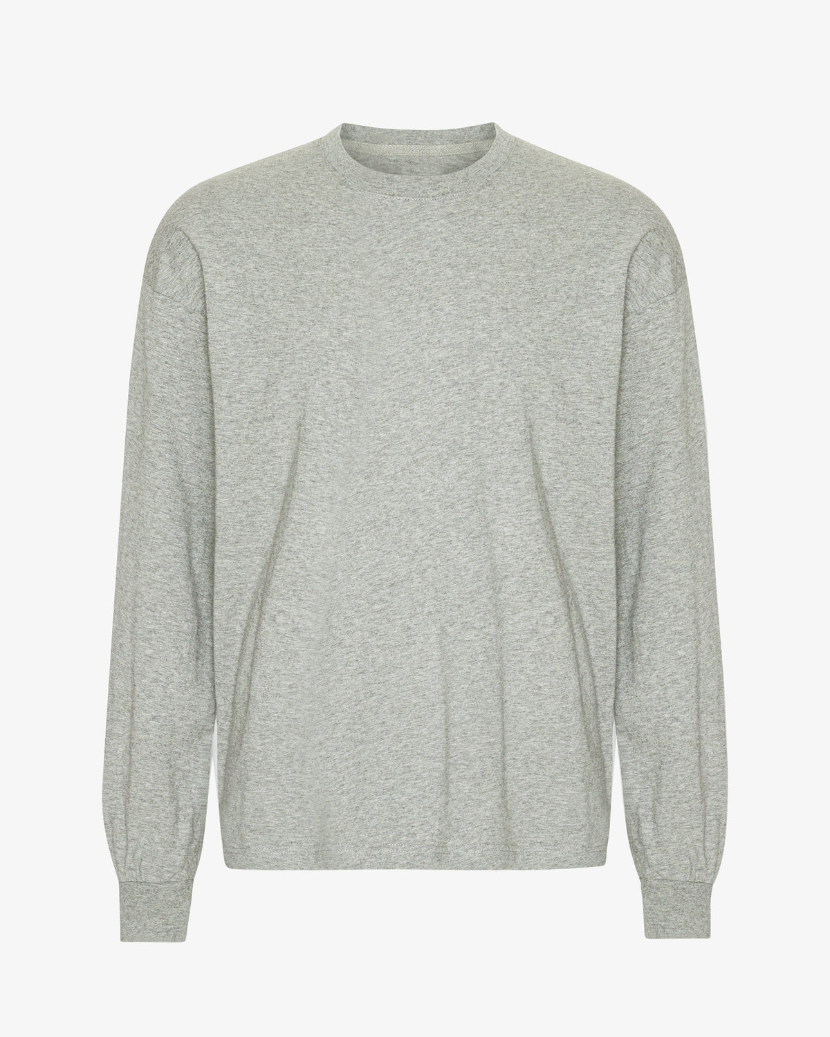 Men's Organic Cotton Oversized Long Sleeve T-Shirt in Heather Grey – view 1