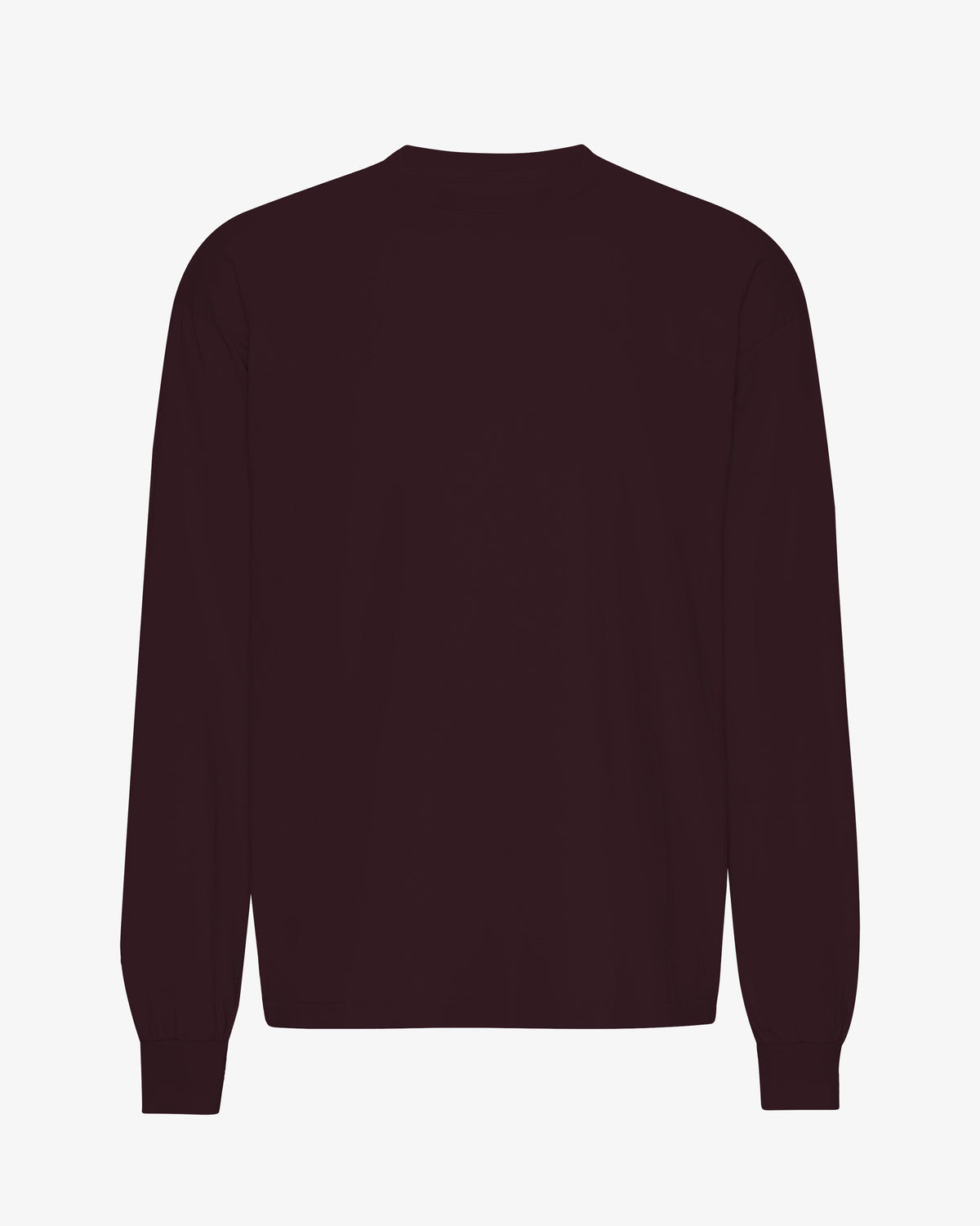 Men's Organic Cotton Oversized Long Sleeve T-Shirt in Oxblood Red – view 1