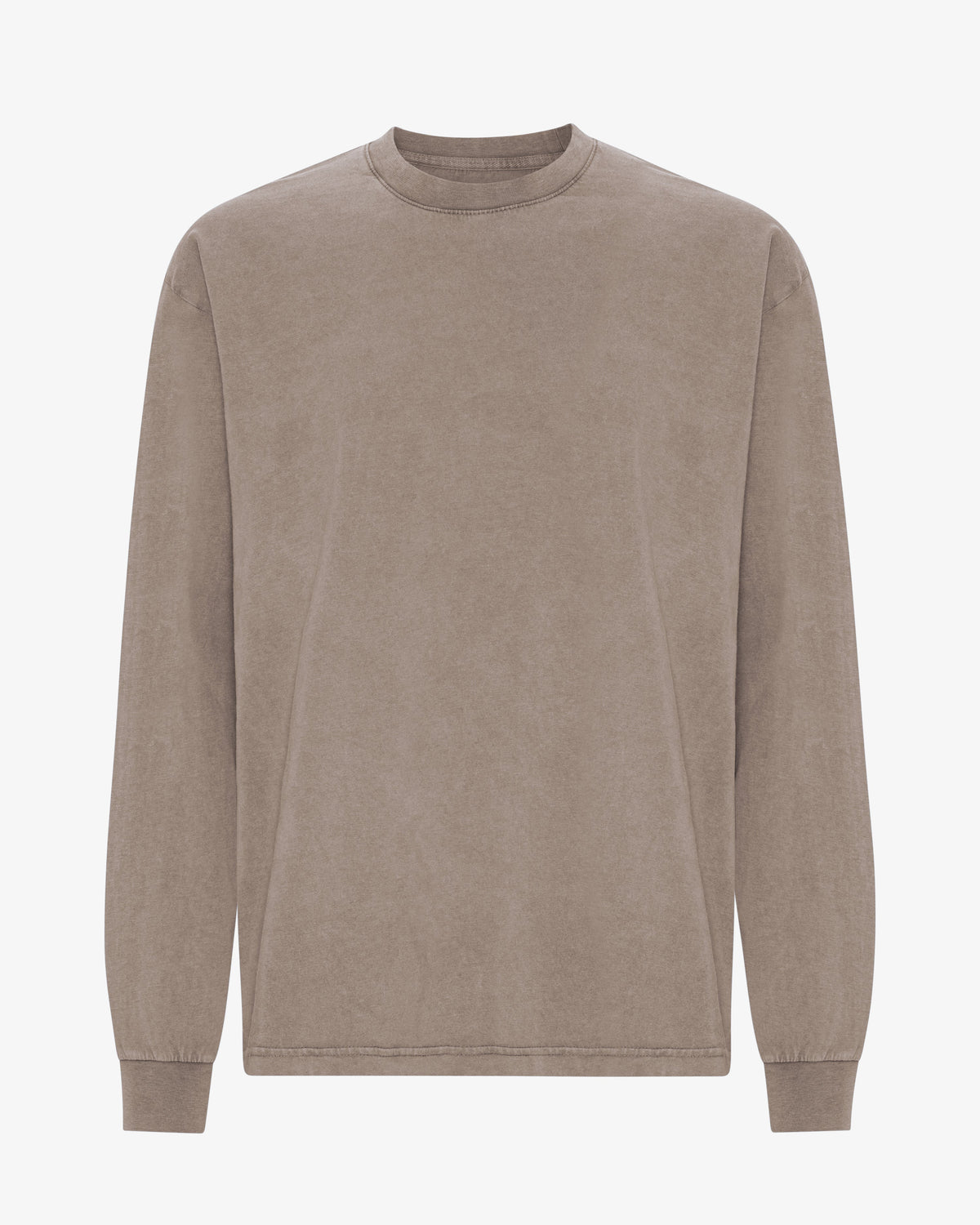 Men's Organic Cotton Oversized Long Sleeve T-Shirt in Faded Khaki – view 1